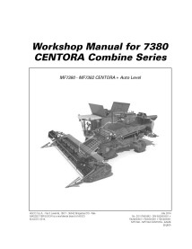 Massey Ferguson MF 7380 CENTORA combine harvester workshop manual - Massey Ferguson manuals - MF-D3117800M2