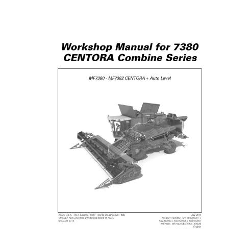 Manual de taller de la cosechadora Massey Ferguson MF 7380 CENTORA - Massey Ferguson manuales - MF-D3117800M2