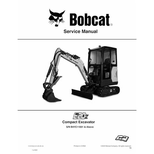 Bobcat E20z compact excavator pdf service manual 