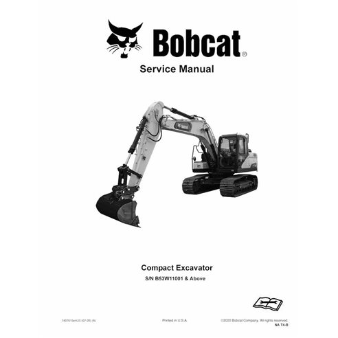 Bobcat E165 compact excavator pdf service manual  - BobCat manuals - BOBCAT-E165-7407615-EN-SM