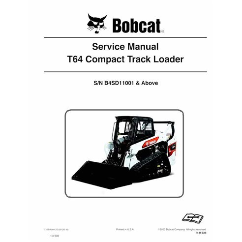 Manuel d'entretien pdf de la chargeuse compacte sur chenilles Bobcat T64 - Lynx manuels - BOBCAT-T64-7353165-EN-SM