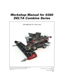 Massey Ferguson MF 9380 DELTA combine harvester workshop manual - Massey Ferguson manuals - MF-D3118800M2