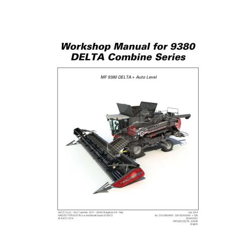 Massey Ferguson MF 9380 DELTA combine harvester workshop manual - Massey Ferguson manuals - MF-D3118800M2