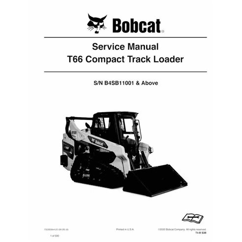 Manual de servicio en pdf del cargador compacto de orugas Bobcat T66 - Gato montés manuales - BOBCAT-T66-7353050-EN-SM
