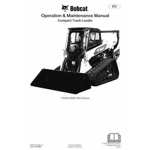 Bobcat T76 compact track loader pdf operation and maintenance manual  - BobCat manuals - BOBCAT-T76-7399015-EN-OM