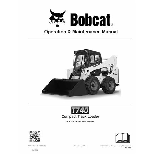 Bobcat T740 compact track loader pdf operation and maintenance manual  - BobCat manuals - BOBCAT-T740-7371418-EN-OM