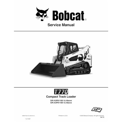 Manuel d'entretien pdf de la chargeuse compacte sur chenilles Bobcat T770 - Lynx manuels - BOBCAT-T770-6989476-EN-SM