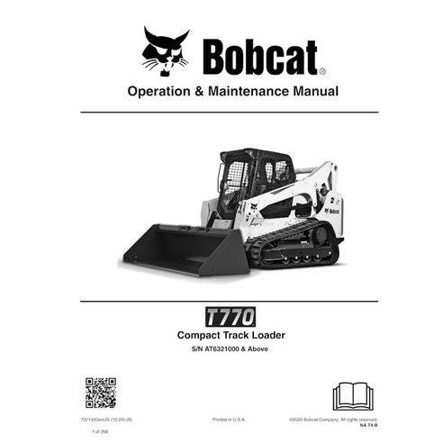 Bobcat T770 compact track loader pdf operation and maintenance manual  - BobCat manuals - BOBCAT-T770-7371420-EN-OM
