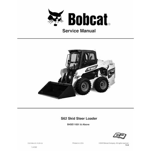 Bobcat S62 skid steer loader pdf service manual  - BobCat manuals - BOBCAT-S62-7353168-EN-SM