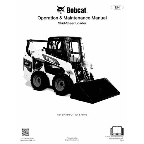 Bobcat S62 skid steer loader pdf operation and maintenance manual  - BobCat manuals - BOBCAT-S64-7353046-EN-OM
