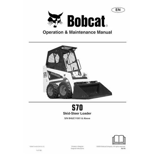 Bobcat S70 skid steer loader pdf operation and maintenance manual  - BobCat manuals - BOBCAT-S70-7369977-EN-OM