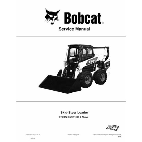 Bobcat S76 skid steer loader pdf service manual  - BobCat manuals - BOBCAT-S76-7399012-EN-SM