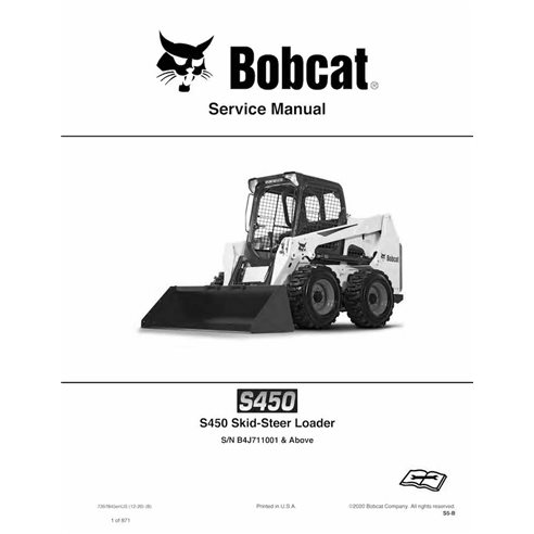 Manual de servicio en pdf del minicargador Bobcat S450 - Gato montés manuales - BOBCAT-S450-7397845-EN-SM