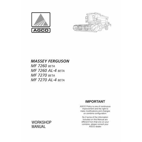 Manual de oficina da colheitadeira Massey Ferguson MF 7260, 7270 BETA - Massey Ferguson manuais - MF-LA327201010M