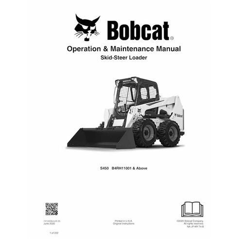 Bobcat S450 skid steer loader pdf operation and maintenance manual  - BobCat manuals - BOBCAT-S450-7412449-EN-OM