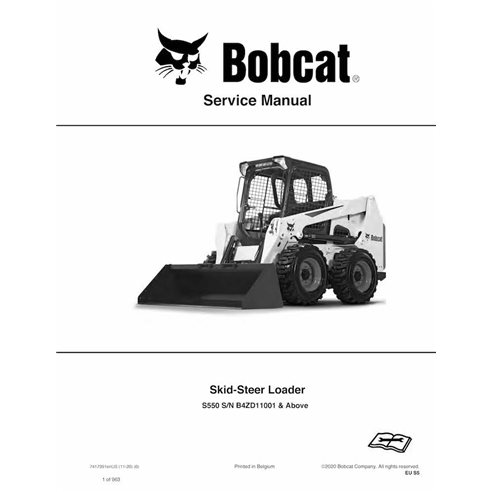 Bobcat S550 skid steer loader pdf service manual  - BobCat manuals - BOBCAT-S550-7417391-EN-SM