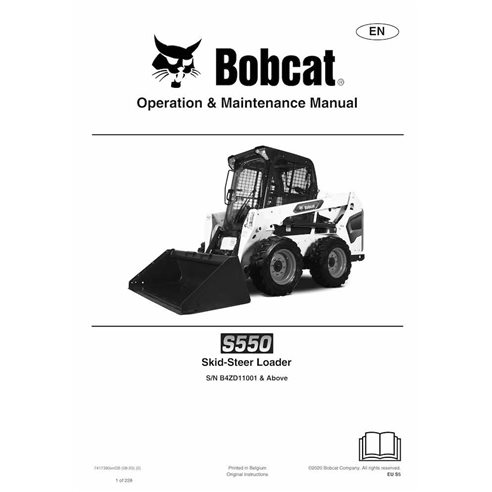 Bobcat S550 skid steer loader pdf operation and maintenance manual  - BobCat manuals - BOBCAT-S550-7417390-EN-OM