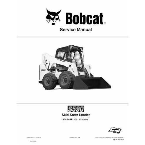 Bobcat S590 skid steer loader pdf service manual  - BobCat manuals - BOBCAT-S590-7398914-EN-SM
