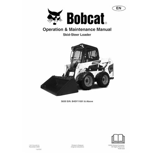 Bobcat S630 skid steer loader pdf operation and maintenance manual  - BobCat manuals - BOBCAT-S630-7427752-EN-OM