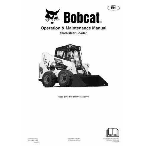 Manuel d'utilisation et d'entretien pdf de la chargeuse compacte Bobcat S650 - Lynx manuels - BOBCAT-S650-7427753-EN-OM