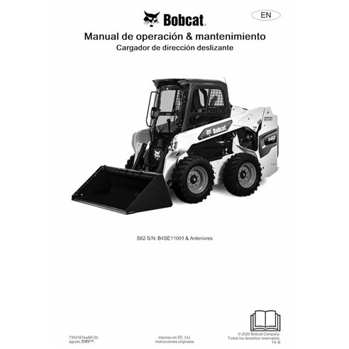 Bobcat S62 skid steer loader pdf operation and maintenance manual ES - BobCat manuals - BOBCAT-S62-7353167-ES-OM
