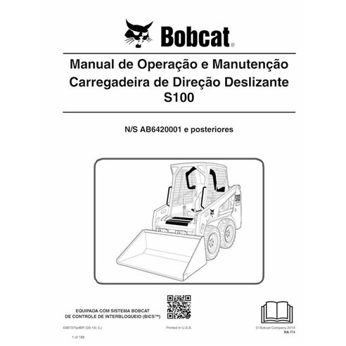 Bobcat S100 minicargadora pdf manual de operación y mantenimiento PT - Gato montés manuales - BOBCAT-S100-6987370-PT-OM