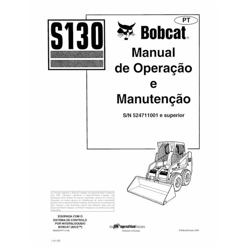 Bobcat S130 skid steer loader pdf operation and maintenance manual PT - BobCat manuals - BOBCAT-S130-6902679-PT-OM