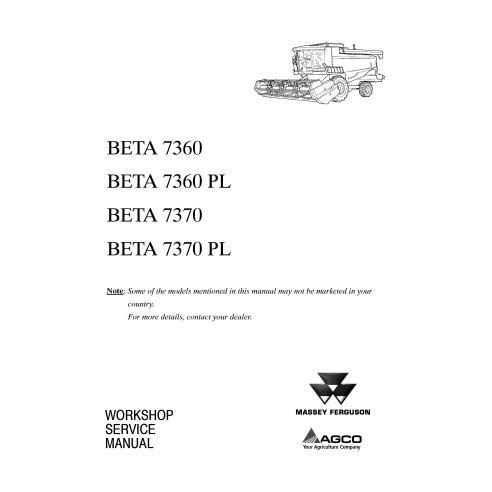 Manual del operador de cosechadoras combinadas Massey Ferguson MF 7360, 7370 BETA - Massey Ferguson manuales