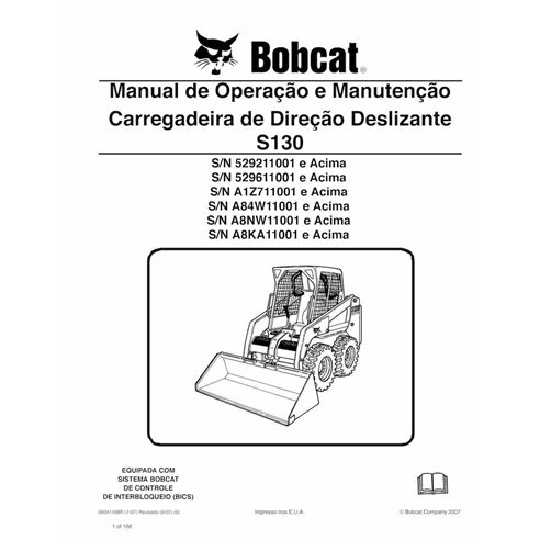 Bobcat S130 minicargadora pdf manual de operación y mantenimiento PT - Gato montés manuales - BOBCAT-S130-6904119-PT-OM