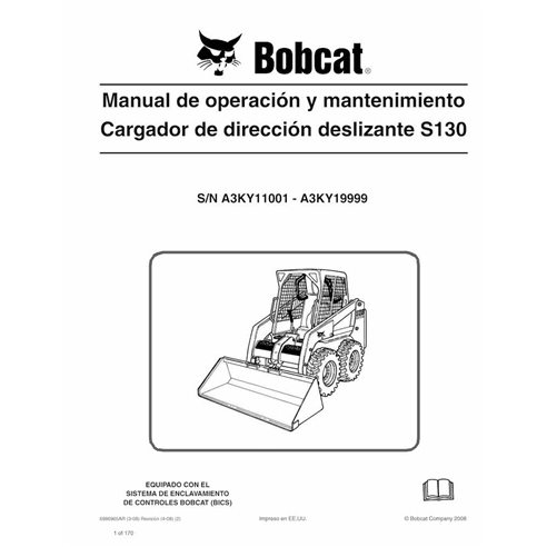Bobcat S130 skid steer loader pdf operation and maintenance manual ES - BobCat manuals - BOBCAT-S130-6986965-ES-OM