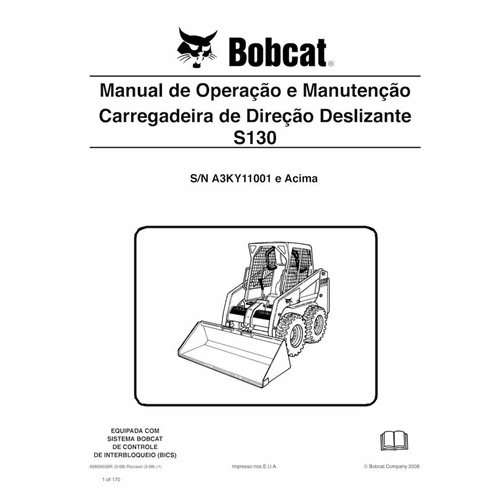 Bobcat S130 skid steer loader pdf operation and maintenance manual PT - BobCat manuals - BOBCAT-S130-6986965-PT-OM