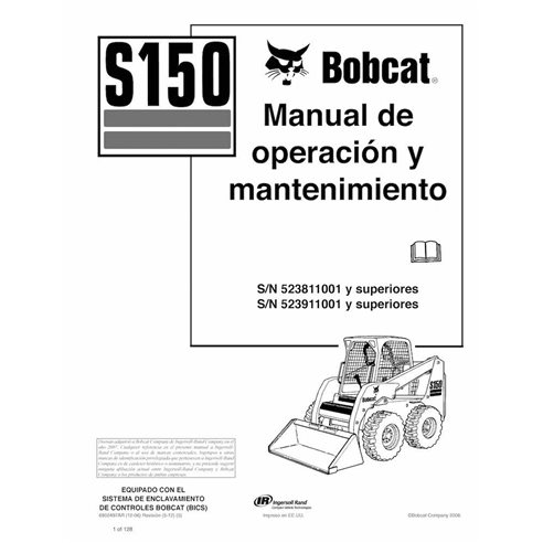 Bobcat S150 skid steer loader pdf operation and maintenance manual ES - BobCat manuals - BOBCAT-S150-6902497-ES-OM
