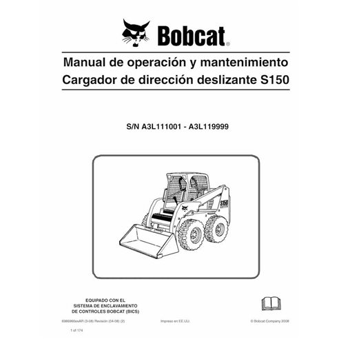 Bobcat S150 skid steer loader pdf operation and maintenance manual ES - BobCat manuals - BOBCAT-S150-6986966-ES-OM