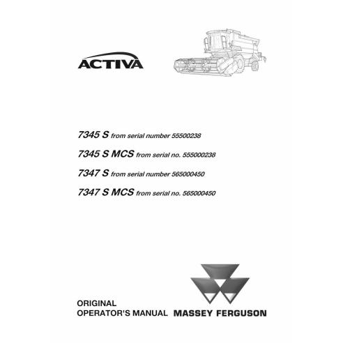 Manual del operador de la cosechadora Massey Ferguson MF 7345 S, 7347 S - Massey Ferguson manuales
