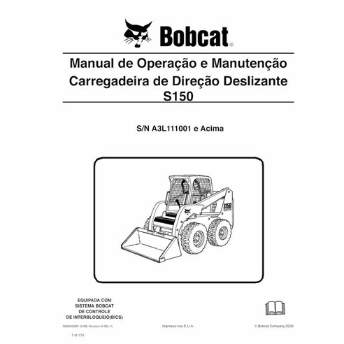 Bobcat S150 minicargadora pdf manual de operación y mantenimiento PT - Gato montés manuales - BOBCAT-S150-6986966-PT-OM