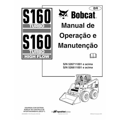 Bobcat S160 skid steer loader pdf operation and maintenance manual PT - BobCat manuals - BOBCAT-S160-6902686-PT-OM