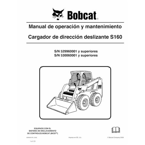 Bobcat S160 skid steer loader pdf operation and maintenance manual ES - BobCat manuals - BOBCAT-S160-6986981-ES-OM