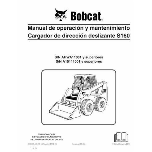 Bobcat S160 skid steer loader pdf operation and maintenance manual ES - BobCat manuals - BOBCAT-S160-6989453-ES-OM