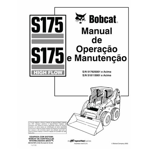 Bobcat S175 minicargadora pdf manual de operación y mantenimiento PT - Gato montés manuales - BOBCAT-S175-6901827-PT-OM