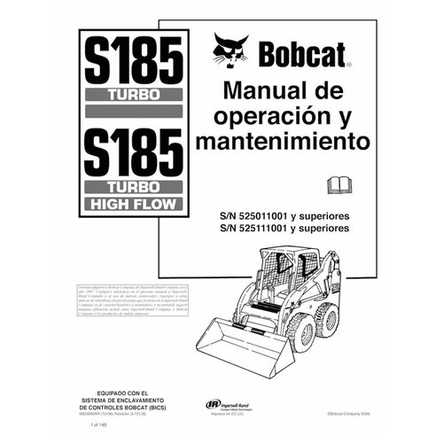 Bobcat S185 skid steer loader pdf operation and maintenance manual ES - BobCat manuals - BOBCAT-S185-6902690-ES-OM