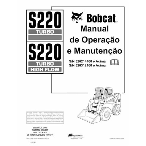 Manuel d'utilisation et d'entretien pdf de la chargeuse compacte Bobcat S220 PT - Lynx manuels - BOBCAT-S220-6904176-PT-OM