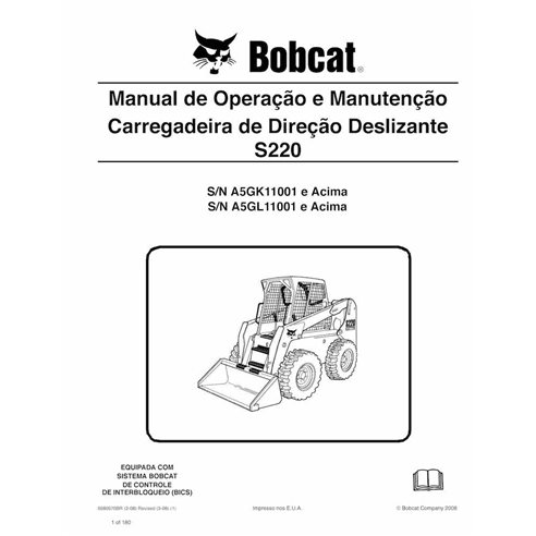 Minicarregadeira Bobcat S220 pdf manual de operação e manutenção PT - Lince manuais - BOBCAT-S220-6986970-PT-OM