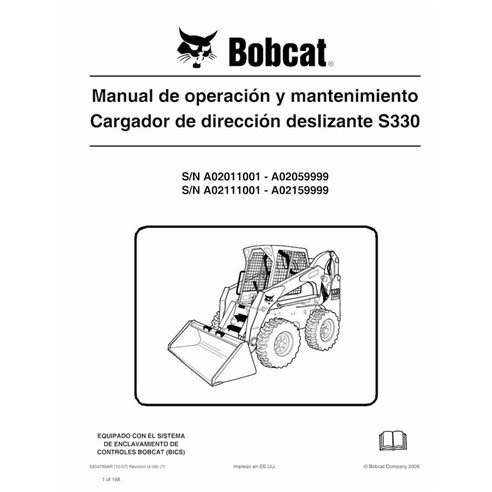Bobcat S330 skid steer loader pdf operation and maintenance manual ES - BobCat manuals - BOBCAT-S330-6904789-ES-OM