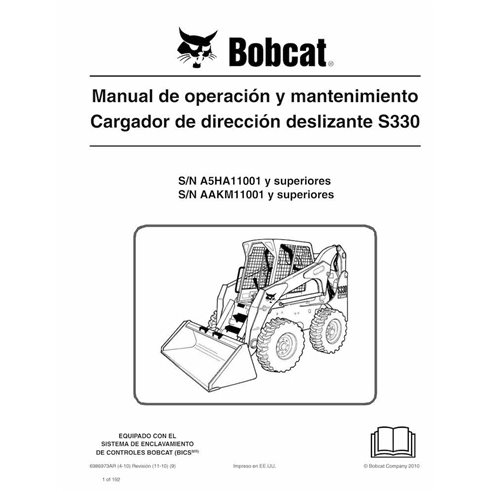 Bobcat S330 skid steer loader pdf operation and maintenance manual ES - BobCat manuals - BOBCAT-S330-6986973-ES-OM