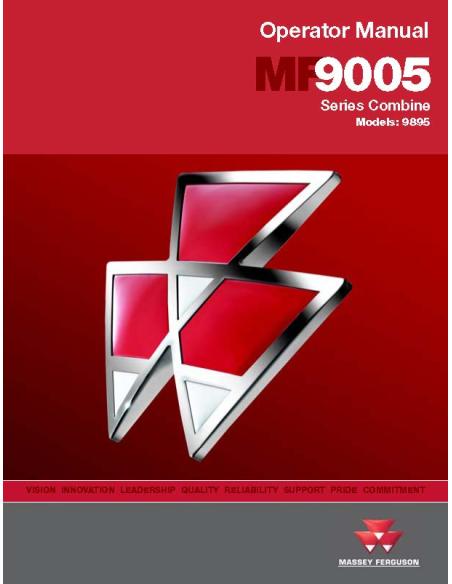 Manual del operador de la cosechadora Massey Ferguson MF 9895 - Massey Ferguson manuales - MF-700736099F_LORZ