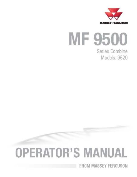 Manuel de l'opérateur de la moissonneuse-batteuse Massey Ferguson MF 9520 - Massey-Ferguson manuels - MF-700738839E_LORZ