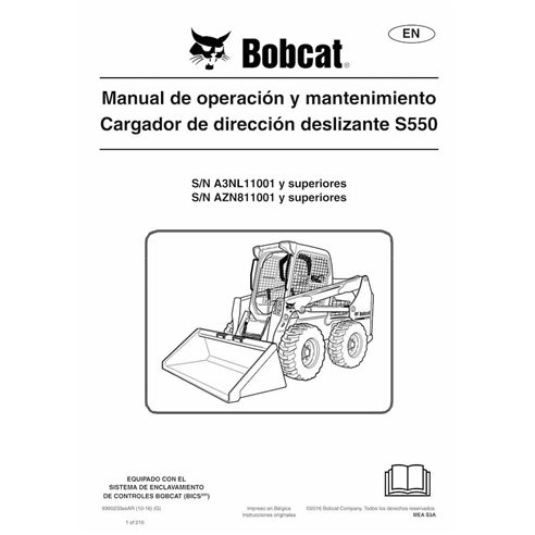 Bobcat S550 skid steer loader pdf operation and maintenance manual ES - BobCat manuals - BOBCAT-S550-6990233-ES-OM