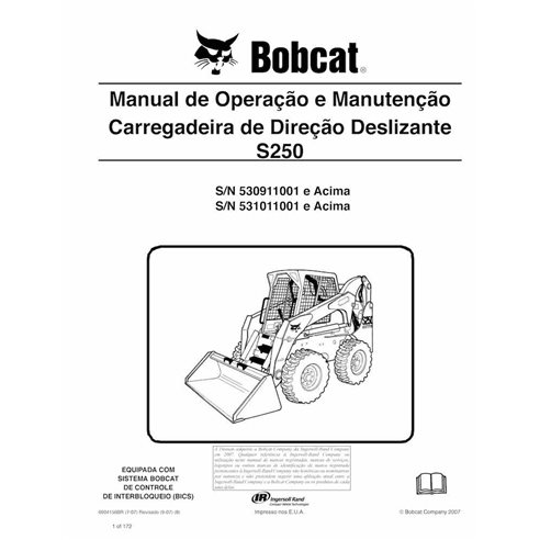 Bobcat S250 skid steer loader pdf operation and maintenance manual PT - BobCat manuals - BOBCAT-S250-6904156-PT-OM