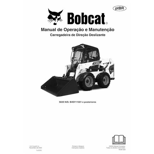 Manuel d'utilisation et d'entretien pdf de la chargeuse compacte Bobcat S630 PT - Lynx manuels - BOBCAT-S630-7427752-PT-OM