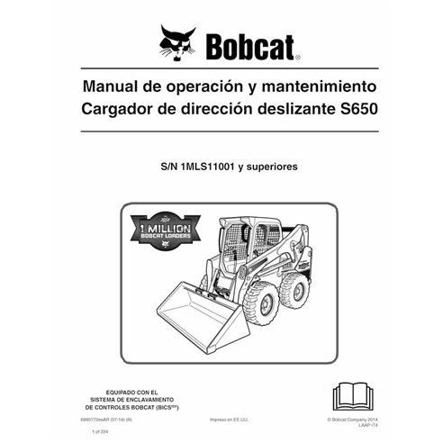 Bobcat S650 skid steer loader pdf operation and maintenance manual ES - BobCat manuals - BOBCAT-S650-6990772-ES-OM